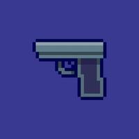 Pixel art Handgun game asset design vector