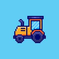 Pixel art Tractor game asset design vector