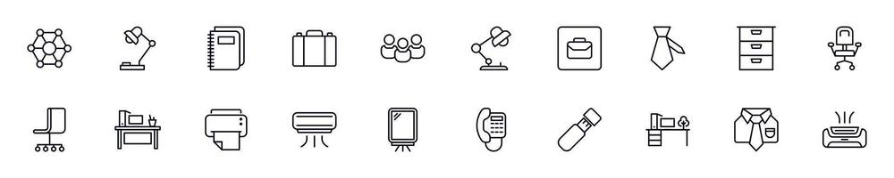 Office images collection. Simple linear illustration that can be used as a design element for apps and websites vector
