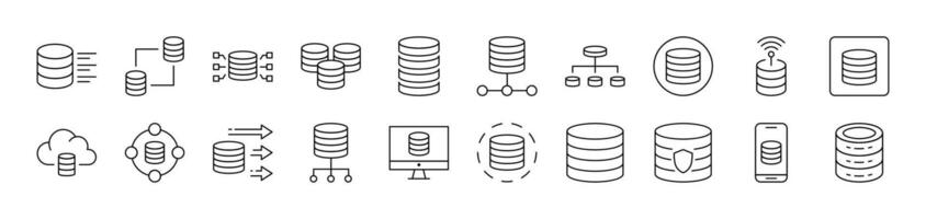 Coin, Savings, Money Simple Isolated Line Icons Collection. Editable Stroke. Suitable for Web Sites, Books, Cards, Apps vector