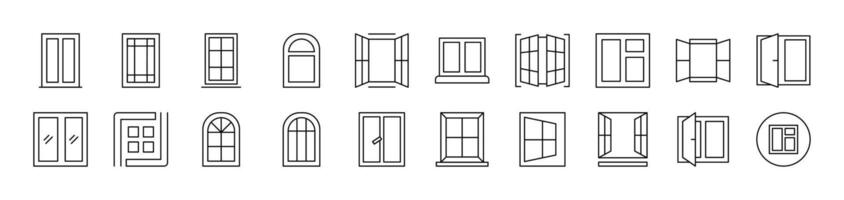 Windows Related Line Icons for Web Sites, Books, Cards, Apps. Editable Stroke. Suitable for Web Sites, Books, Cards, Apps vector