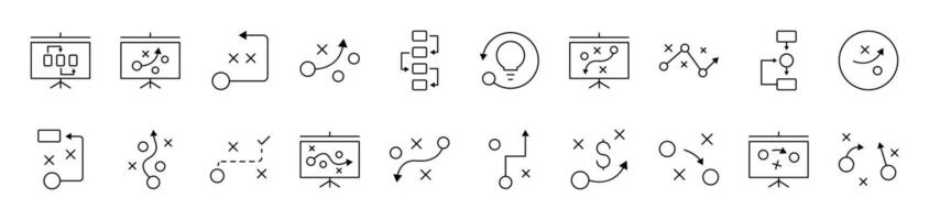 Algorithm, Scheme and Infographics Simple Icon Collection. Editable Stroke. Perfect for Infographics, Articles, Books, Flyers, Banners vector