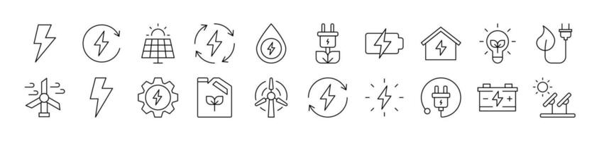 Collection of Signs of Green Energy for apps, web sites, banners, infographics and other types of design vector