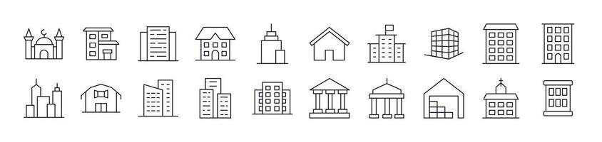 Construction Simple Icon Collection. Editable Stroke. Perfect for Infographics, Articles, Books, Flyers, Banners vector