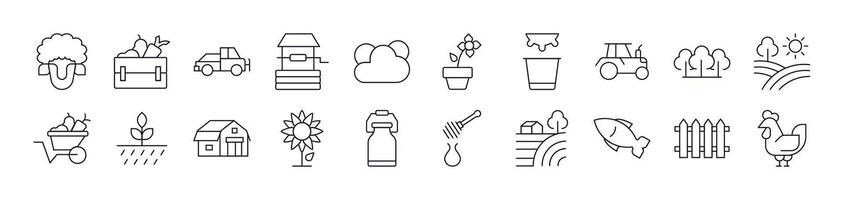Collection of Signs of Field, Farm, Garden for apps, web sites, banners, infographics and other types of design vector