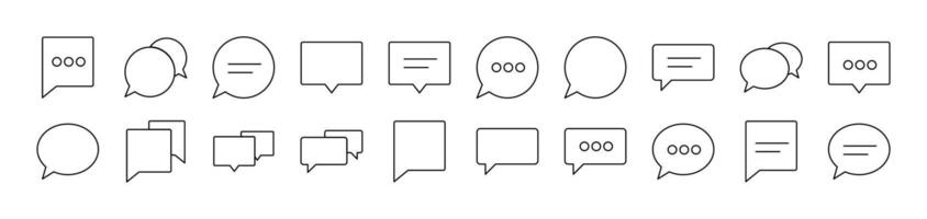Speech Bubble as Communication and Dialogue Outline Image Collection. Editable Stroke. Perfect for Infographics, Articles, Books, Flyers, Banners vector