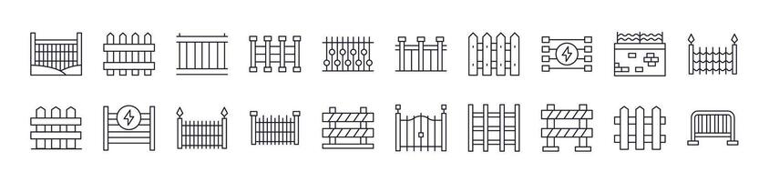 Collection of Fence Drawn with Thin Line for apps, web sites, banners, infographics and other types of design vector
