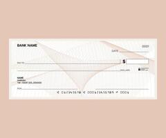 a blank check with a guilloche design vector