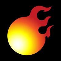 Isolated fireball design on black background vector