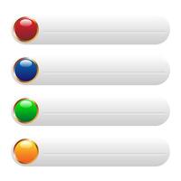 Colorful round buttons with rectangular frames on isolated background vector