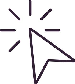 hacer clic aquí icono elemento para diseño gráfico vector