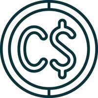 Canadian Dollar Symbol Icon Element For Design Graphic vector
