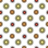 Abstract seamless pattern of yellow, orange and red stars vector