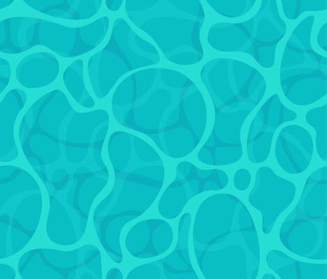 Water surface with ripple, top view textured seamless pattern. Sun light reflection in water, top view swimming pool, ocean, sea. illustration.