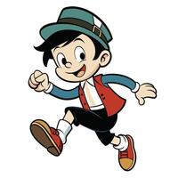 A boy running on white background vector