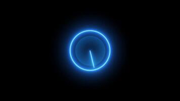 Moving navigation radar screen clock icon Animation Isolated on Black background video