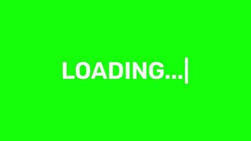 Loading text animation looping green screen background video