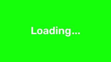 Loading text typewriter animation looping green screen background video