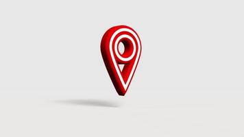 3D map location point marker, map pin icon sign on isolated background video