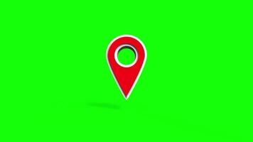 3D Location or map pin icon symbol animation loop video