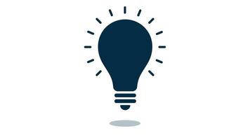 Light bulbs shining with bright ideas on white background. loop animation video