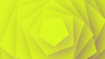 Visual yellow pentagon background motion loop. Rotated polygon seamless loop background. video