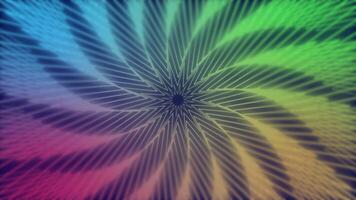 An abstract psychedelic spinning spiral motion graphic background with gradient color. video