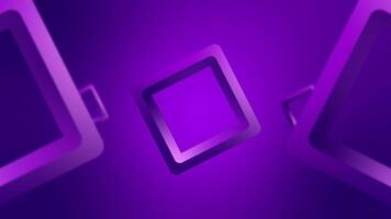 An abstract spinning rectangle motion graphic background with purple color video