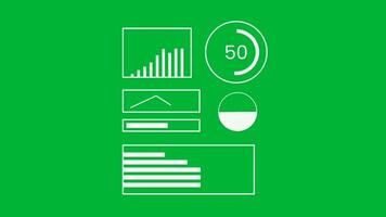progresso Estatisticas em a subir do animado o negócio dados para o negócio apresentações com tela verde fundo video