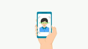 Animation of face scan verification using a mobile phone video