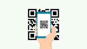 Qr barcode scanning animation using phone animation video