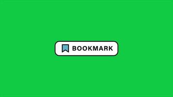 Hand cursor click bookmark button animation on green screen isolated background video
