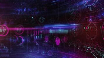 Movement of infographic data in digital space. video