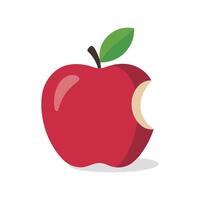 an apple with a bite taken out of it vector