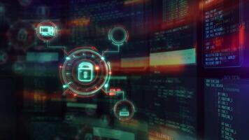 Infographics about encryption and protection of data transmission. video
