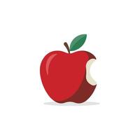 an apple with a bite taken out vector