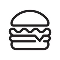 a black and white line drawing of a hamburger vector