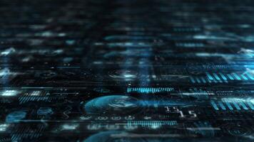 An array of infographic data in a stream. video
