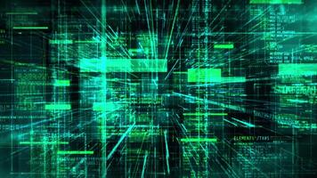 Weaving code in animated digital 3D space. video