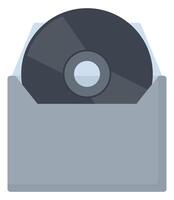 Flat icon of CD with blank cover template isolated on white background. vector
