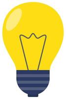 Yellow light bulb minimal icon flat icon isolated on white background. vector