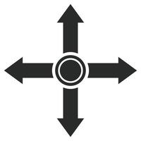 Direction flat arrow icon isolated on white background. vector