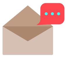 Flat icon of message technical support service isolated on white background. vector