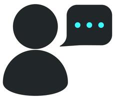 User and speech bubble flat icon isolated on white background. vector