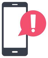 Alert message mobile notification isolated on white background. vector