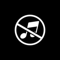 Black and white Illustration design of icon prohibited from listening to music, Islamic Ramadan icon vector