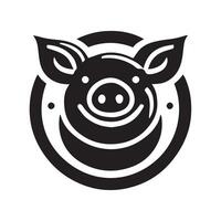 Pig Mascot in a Circular Design vector