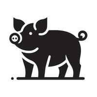 A bold, graphic logo of a pig in a stylized, black and white line art style. vector