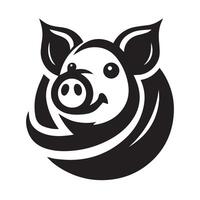Cute Pig Mascot in a Circular vector