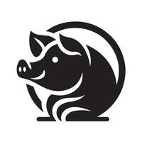 Stylized Pig Silhouette with Floral Design vector
